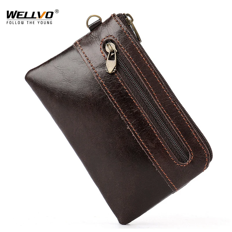 

Female Wallet Mini Women's Solid Wallet Durable Genuine Leather Lady Thin Wallets Purse Men Coin Purse Zipper Card Holder X41C