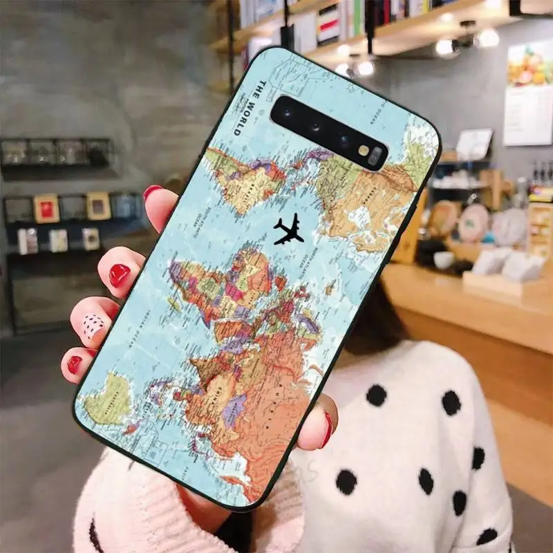 

world map Phone Case for samsung galaxy a51 a52 a71 a50 a12 a72 a21s a70 s21 s20 fe s10 note 20 10 plus ultra cover