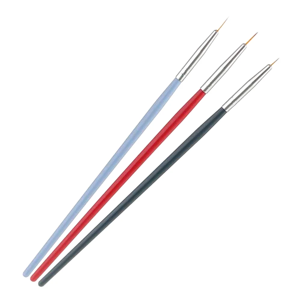 

3 Colors Nail Art Pull Line Brush DIY UV Acrylic Soft Bristle Nail Art Painting Brush Manicure Art Tool