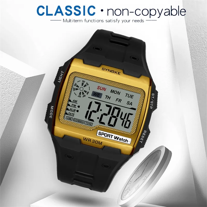 SYNOKE Relojes Digitales Para Hombre Reloj Deportivo Resistente a Golpes многофункциональный хронограф цифровые