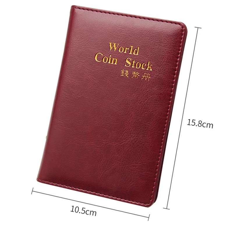 

10 Pages 120 Pockets Coin Album Book Leather High Capacity Medallions Badges Collection Protective Case Multi-Color Money Holder