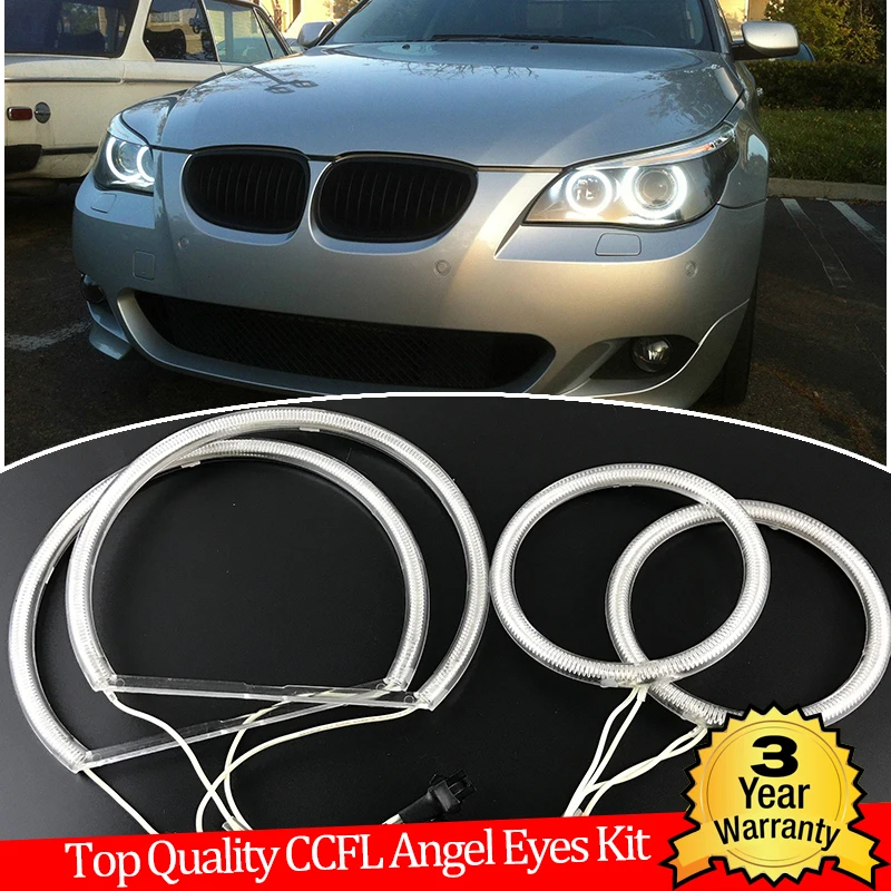 

Hight Quality CCFL Angel Eyes Kit Warm White Halo Ring For BMW E60 E61 520i 525i 530i 540i 545i 550i M5 Pre LCI 03-07 Demon Eye