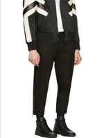 spring new mens business pants korean version of young slim pencil pants solid color side zipper nine split pants