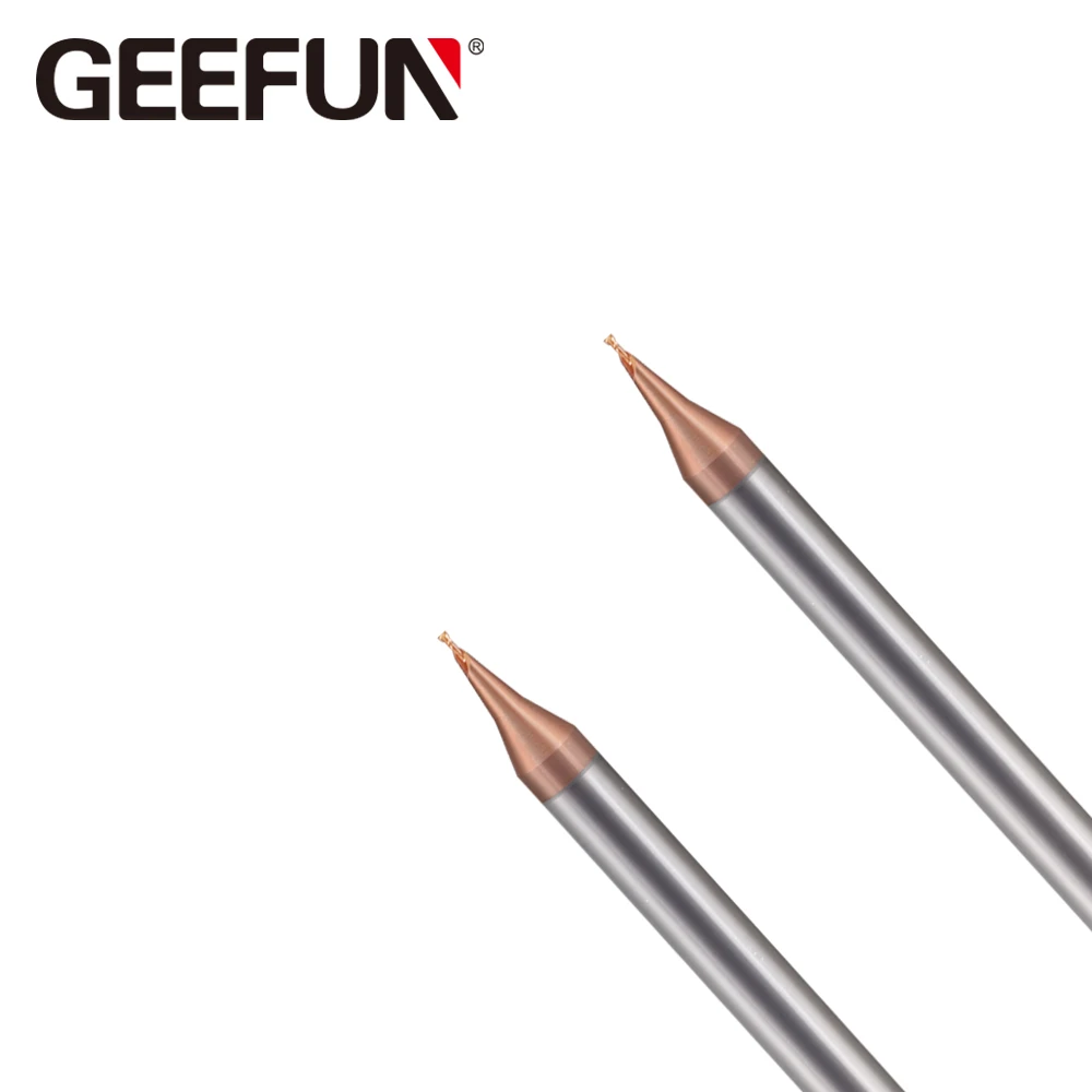 GEEFUN Shank 4 mm D4*50*2f Solid Carbide Micro Flat End Mill Hrc60 Brown Naco Coated Cutter For Steel | Инструменты