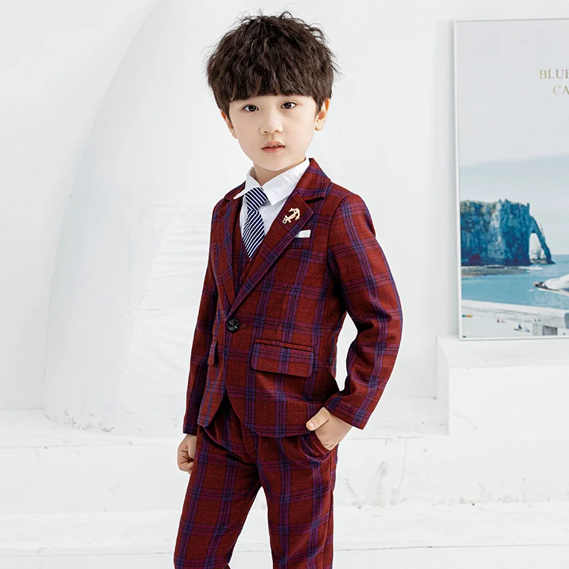 Костюм с рисунком решетка 3 шт. подходит для свадьбы выступлений всех видов