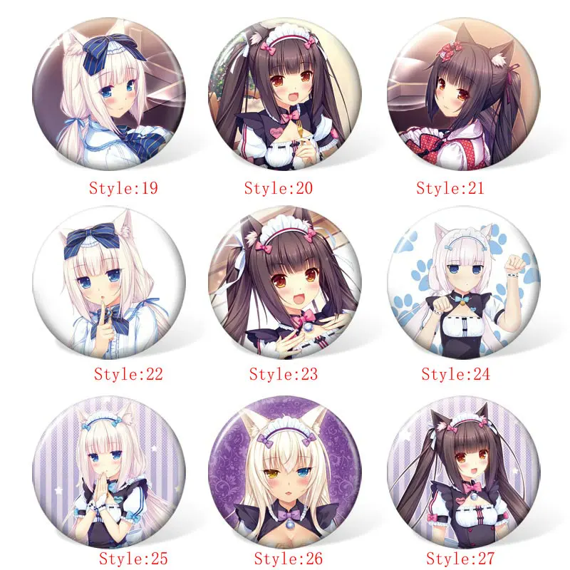 58 мм Nekopara аниме значок косплея Мультяшные Броши коллекция булавок сумки Значки