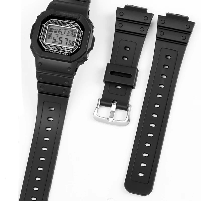 

Ремешок для часов G-shock DW5600 GW5000 GW5035 DW-6900 резиновый ремешок с интерфейсом Covex 16 мм полиуретановый ремешок для часов