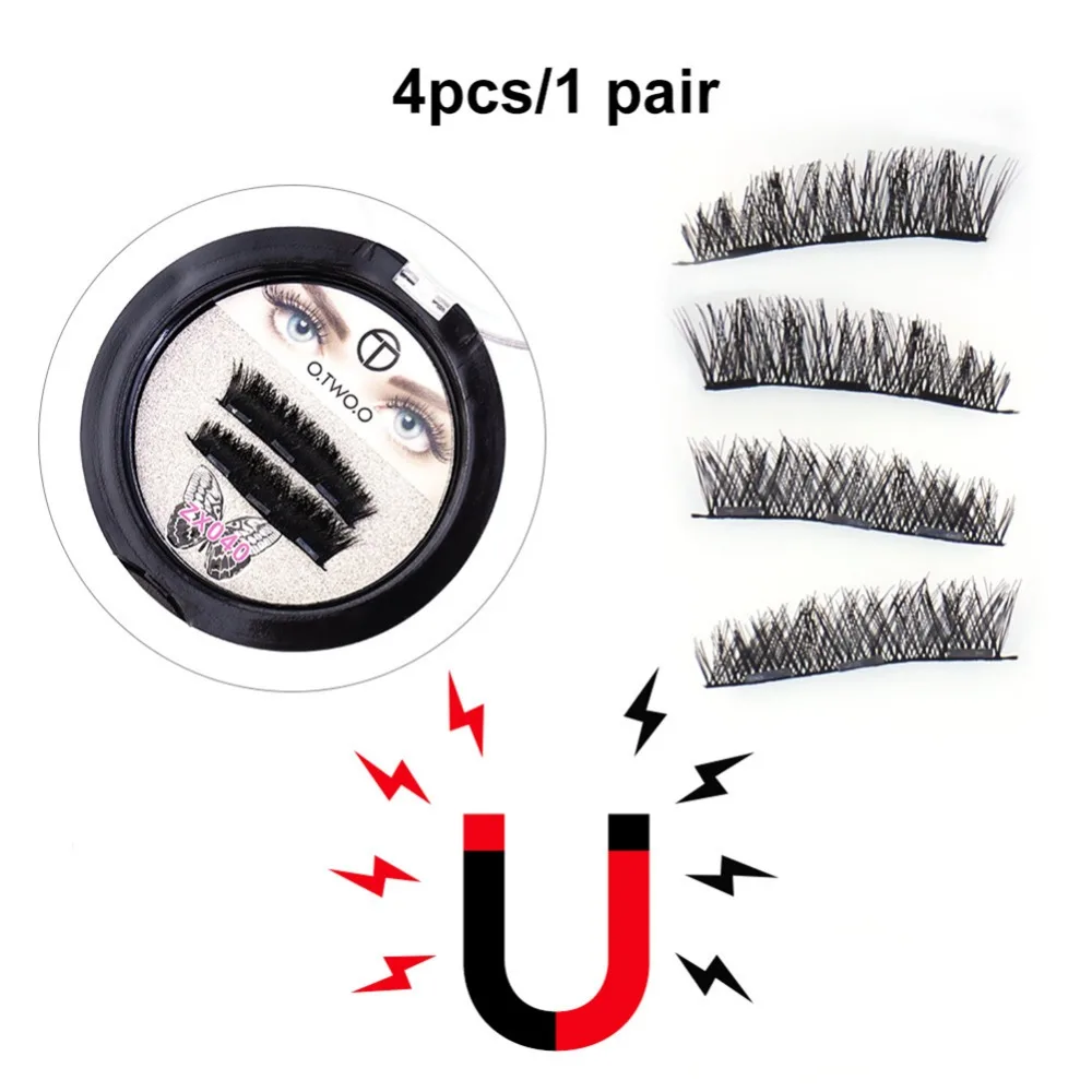 4 шт./пара 3D накладные магнитные ресницы из мягкой натуральной наращивание волос