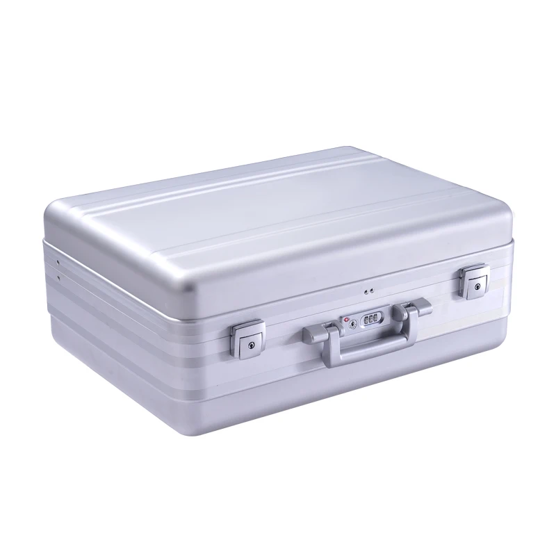

Large Size Instrument Tools Case Aluminium Magnesium Alloy Metal Case Notebook Business Briefcase