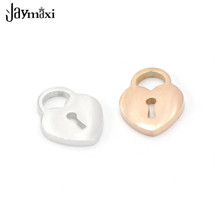 

Jaymaxi любовь сердце замок Шарм кулон зеркало полированная нержавеющая сталь для ювелирные украшения сделай сам подарок 9*12 мм 20 шт./лот