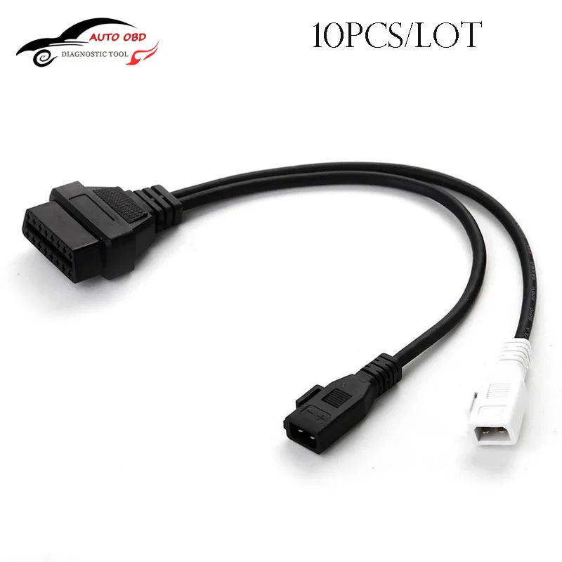 10 шт./лот OBD 2 Кабели для Audi/VW/Seat/Skoda 2x2 + 16 Pin Автомобильный детектор OBD2