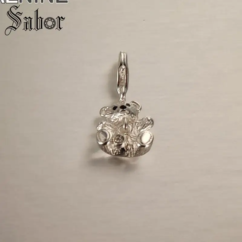 Классические посеребренные шармы с милым медведем Diy животные подходят для