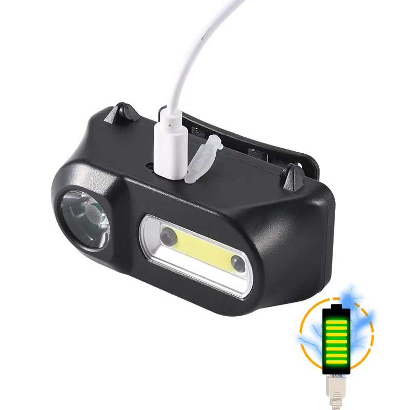 Светодиодный налобный фонарь GIJOE с cob датчиком водонепроницаемый usb
