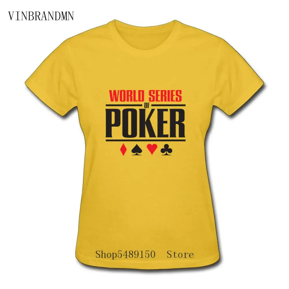 Latest Fashion World Series Of Poker Hipster T Shirt Funny Game Classic Creative Logo Women Lowest Price O Neck Tees | Женская одежда