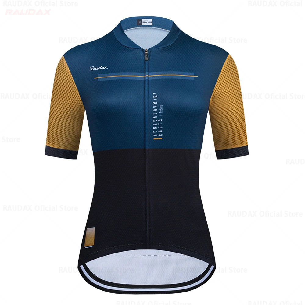 

Raudax Women's Cycling Clothing 2021 Short Sleeve Ropa Ciclismo Summer Cycling Jersey Triathlon Bike Jersey Uniform Cycling Kit