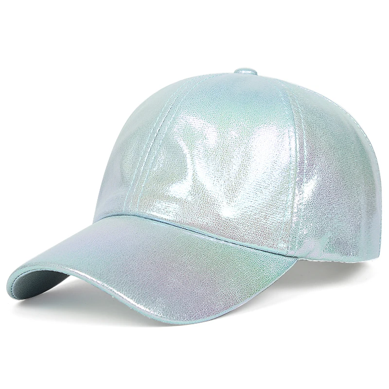 

New Tide Gradient Glitter artificial leather Baseball cap For Men Women outdoor sports hiking sun visor cap hip hop hat