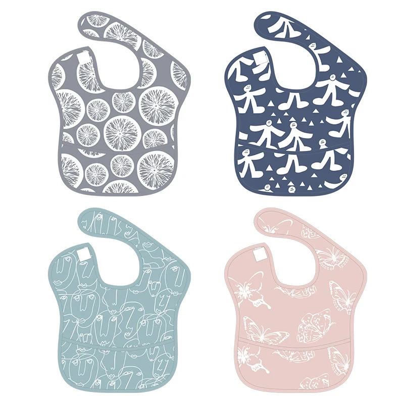 

Baby Feeding Bib Waterproof Washable Stain And Odor Resistant Cartoon Dinosaur Print Burp Cloths New Arrival
