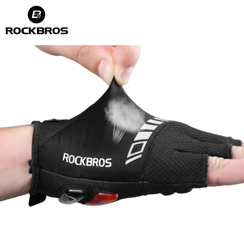 Велосипедные перчатки RockBros с открытыми пальцами силиконовые гелевые утолщенные