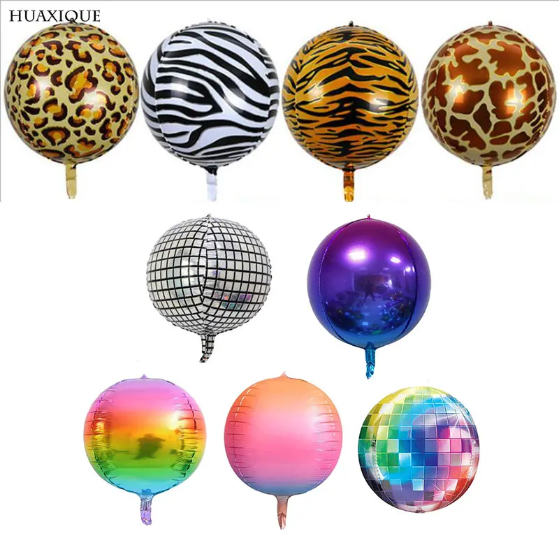 

5pcs 22inch Colorful 4D Round Foil Ballons Rose Gold Metallic Helium Globos Rainbow Ballon for Birthday Wedding Decorations