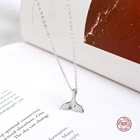 LKO настоящее серебро 925 пробы, 100% модное ожерелье с хвостом кита, очаровательное женское ожерелье, простой хвост русалки, подвеска в виде ключицы, подарки на день рождения