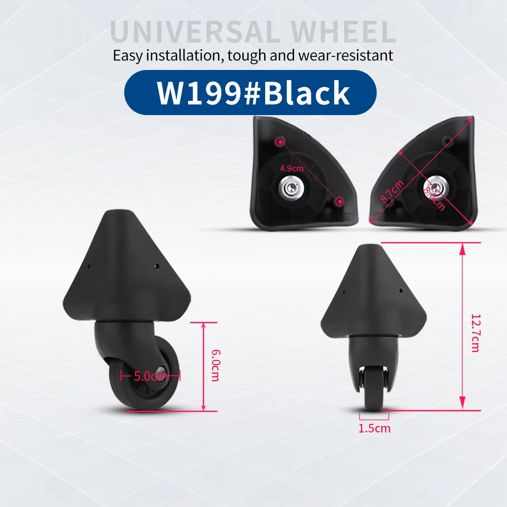 TANGYIPIN W199 Luggage Wheel Replacement Trolley Case Accessories Travel Password Box Universal Roller Shock Absorption Wheels