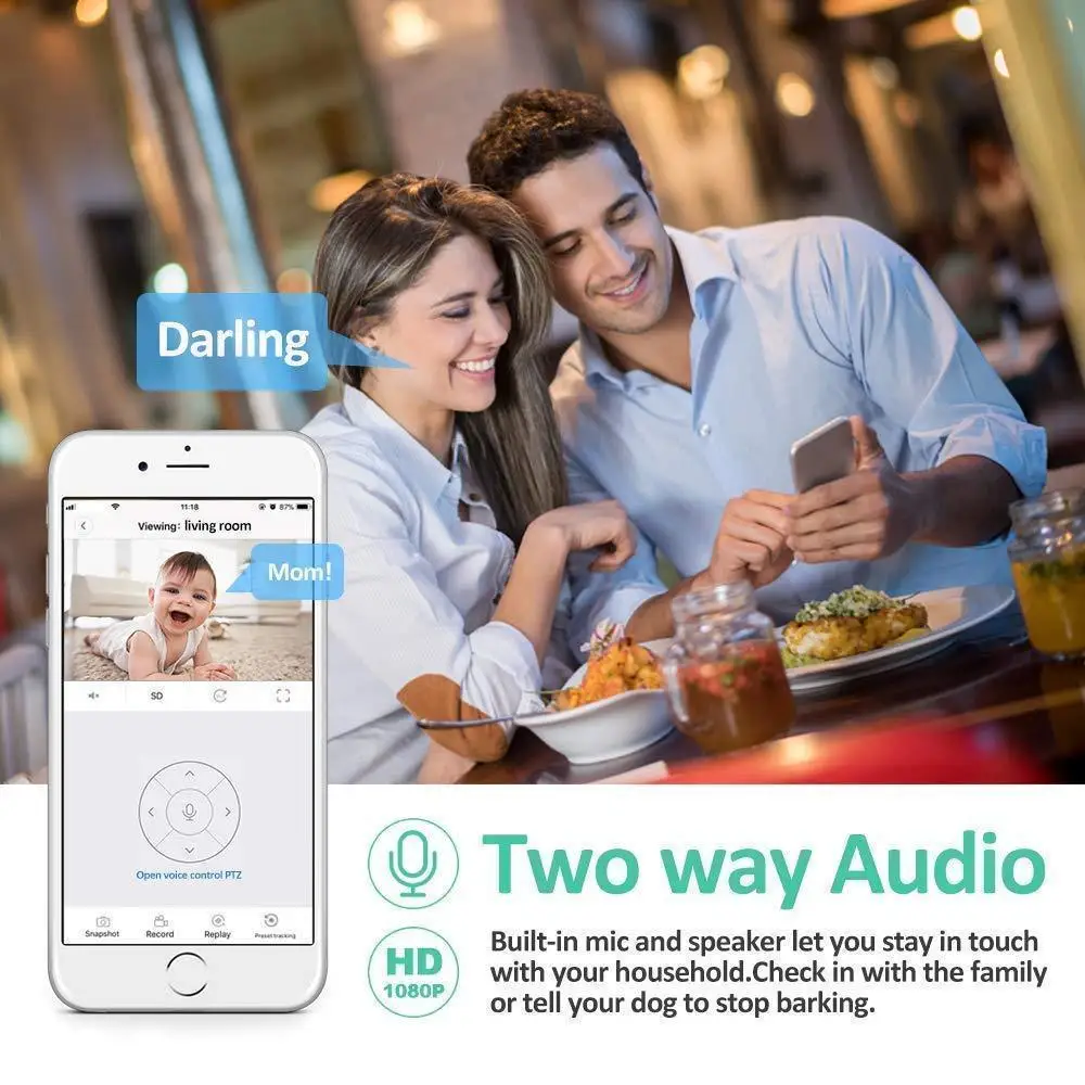 HD 1080P домашняя ip-камера безопасности, беспроводная Смарт WiFi камера P2P IR Cut, ip-камера безопасности, детский монитор, ночное видение