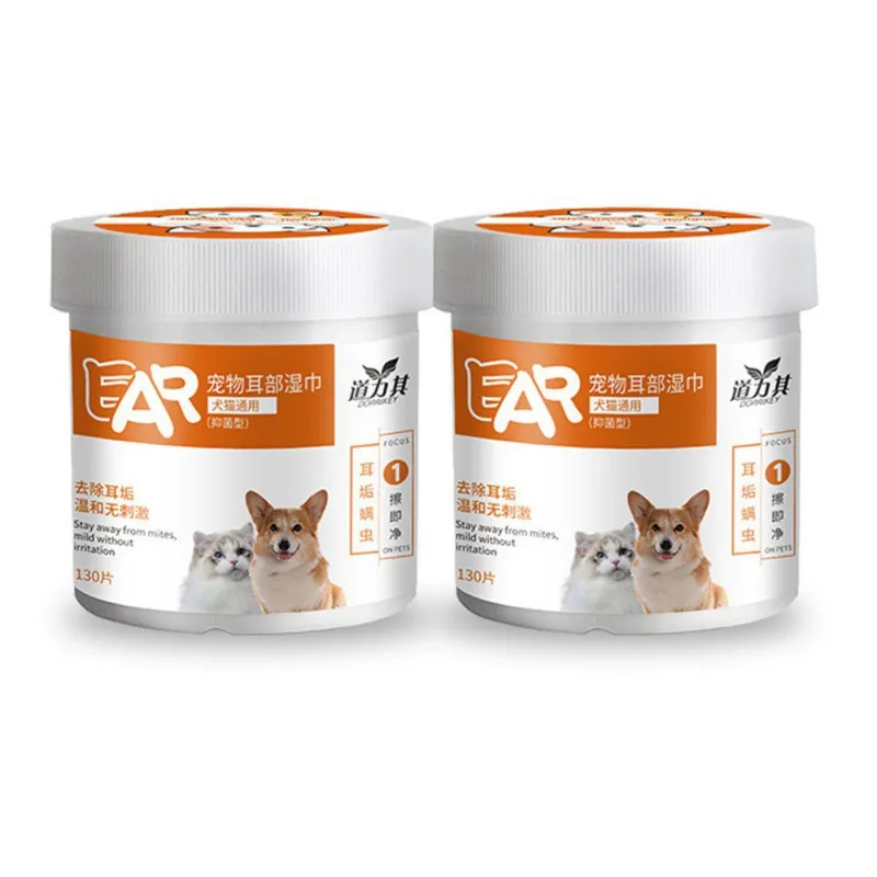 130PCS/Pack Pet Grooming Wipes Hypoallergenic Ear Cleaning Pad For Dogs Cats Odor Eliminator Deodorizing Dog |