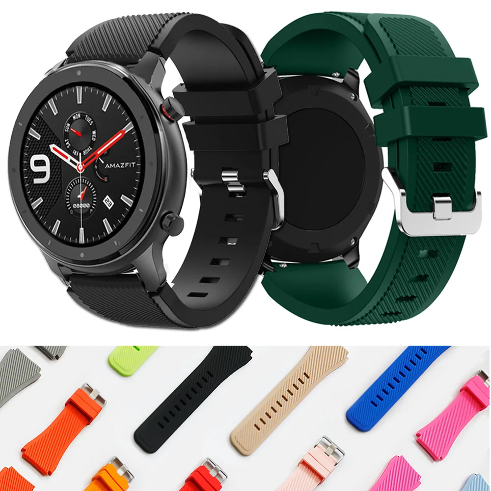 

22mm Silicone Band For Huami Amazfit GTR 47mm/GTR 2 2E Sport Soft Strap For Samsung Galaxy Watch 46mm/Huawei GT 2 Pro Watchband