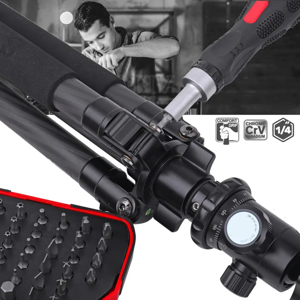 101PCS Ratchet Screwdriver Set Chrome Vanadium Steel Head Straight Cross Hex Pattern Repair Accessories | Инструменты