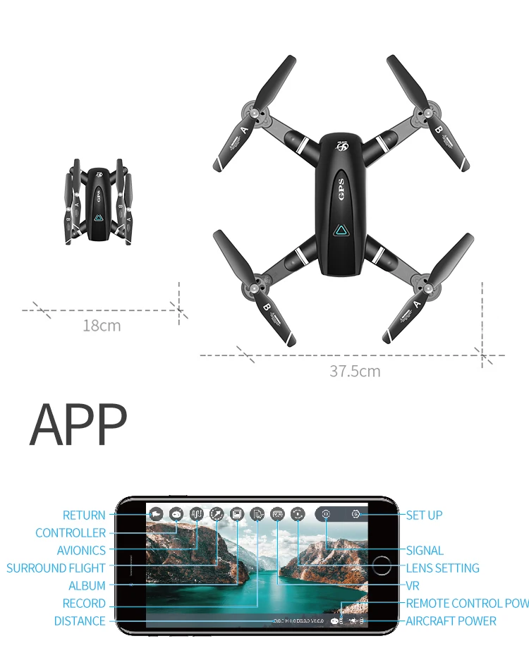 S167 5G Дрон GPS Радиоуправляемый квадрокоптер с камерой 4K wifi FPV Складной Летающий жесты фотографии вертолет для видеосъемки игрушки
