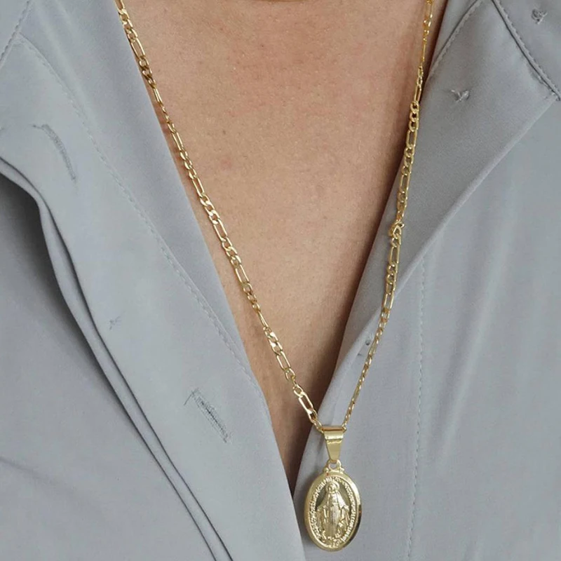 Ювелирные изделия ожерелье Дева Мария подвеска с Мадонной металлическая цепочка
