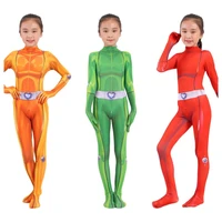 2019 totally spies cosplay costume adult kids zentai bodysuit hero jumpsuits cosplay halloween kids boy girl party costume