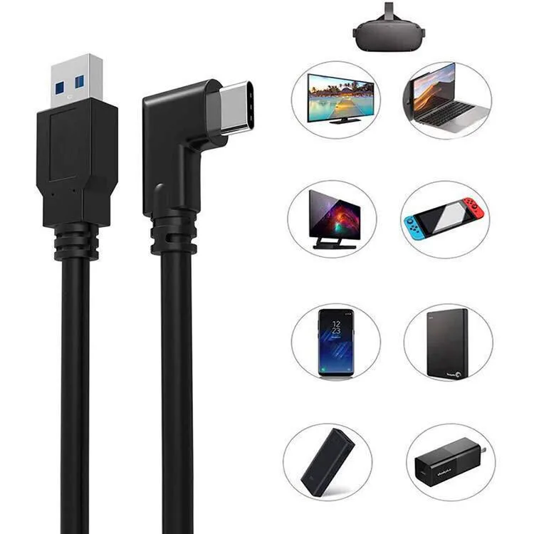 

5M 3M USB-C Cable Oculus Quest 2 Link Cable VR USB3.2 Compatability Right Angle Type-c 3.2Gen1 Speed Data Transfer Fast Charge