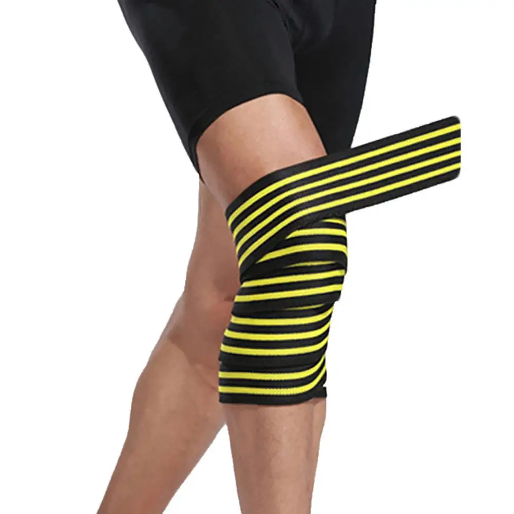 

1Pc Stripe Outdoor Sport Workout Compression Bandage Knee Brace Guard Protector
