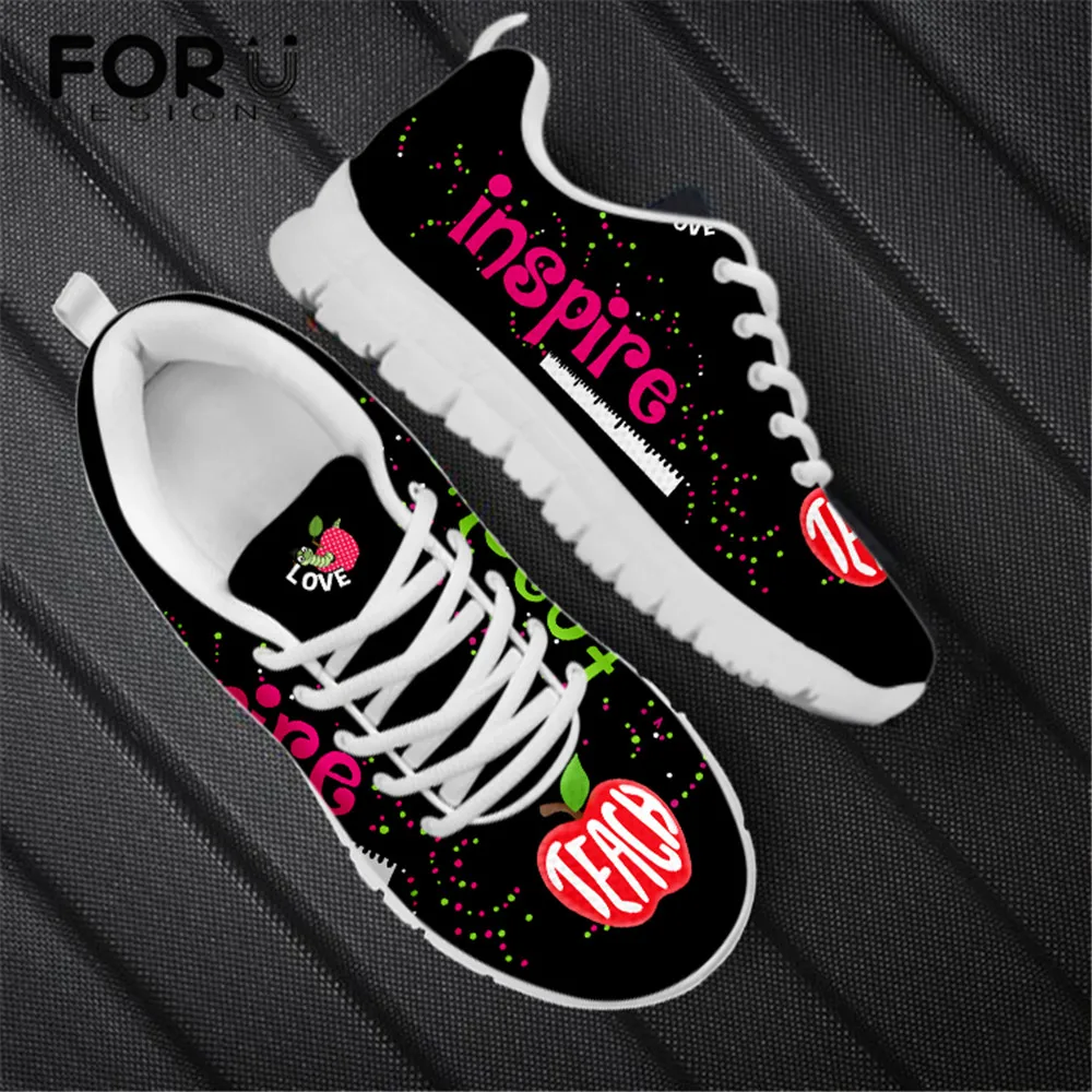 

Женские кроссовки на плоской подошве FORUDESIGNS, летние сетчатые кроссовки с 3D изображением учителей, удобная обувь