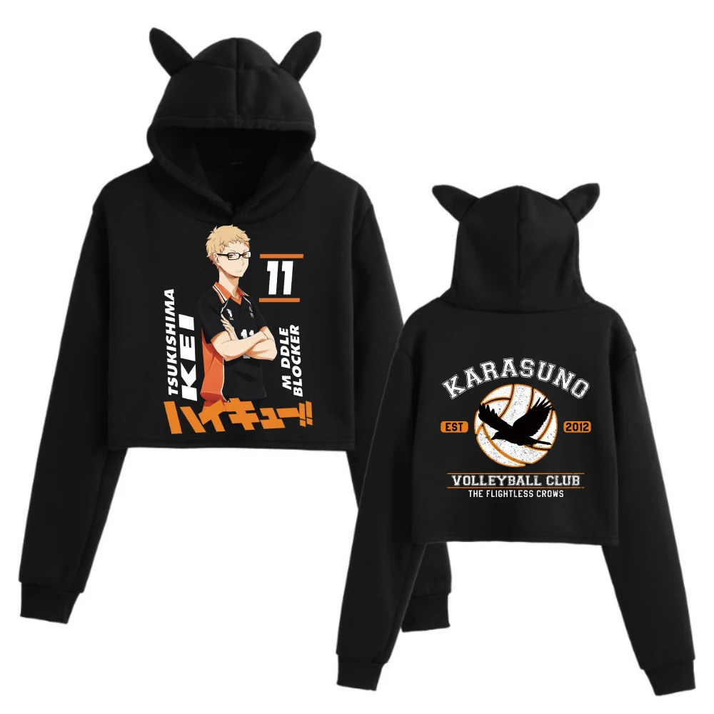 

Anime Haikyuu Hoodie Fashion Pullovers Tops Cute Long Sleeves Woman Sweatshirt