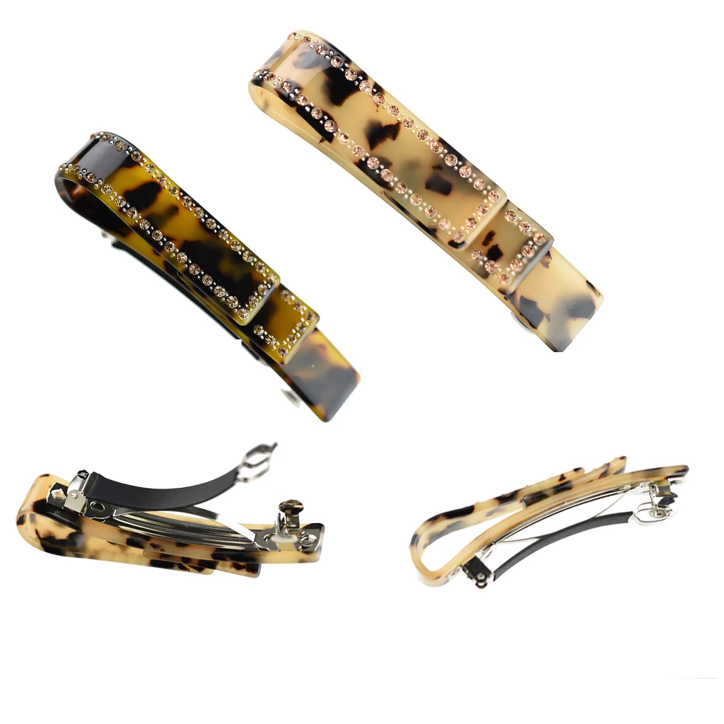 Женская заколка для волос из целлюлозы с леопардовым узором |