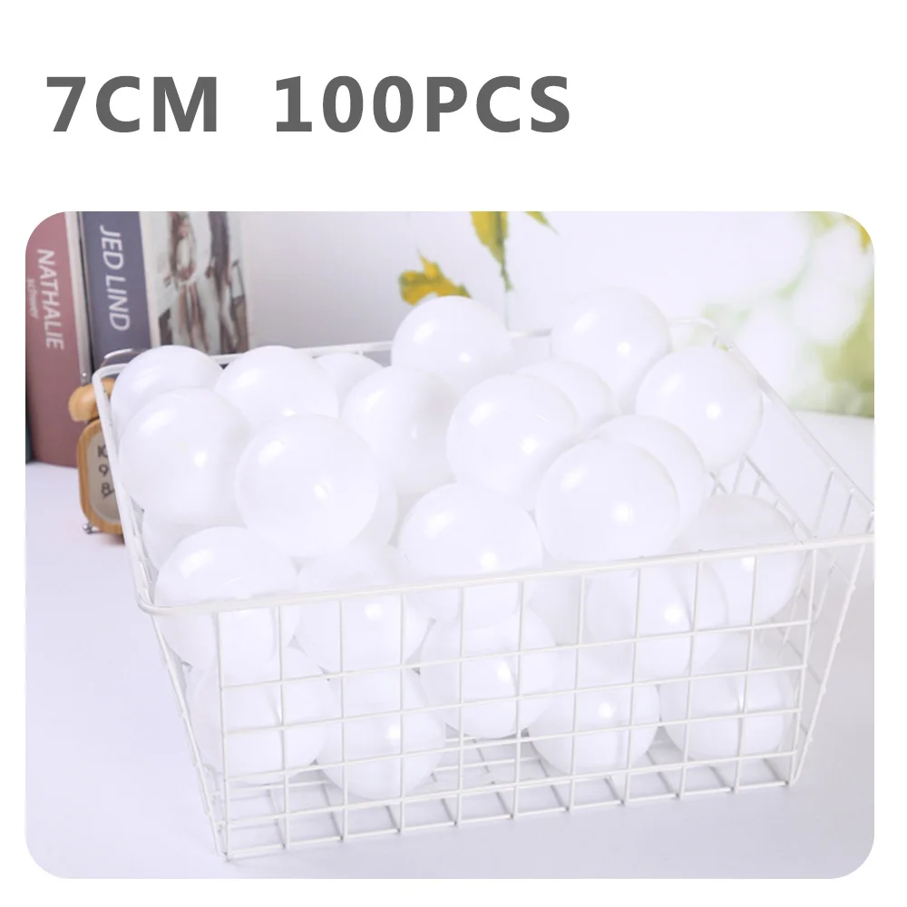 WJ3709WHITE Экологичный красочный мяч, мягкий пластиковый морской шар, прозрачные игрушки для купания, мяч для снятия стресса, детские игрушки для улицы, 100 шт., 7 см - Цвет: WJ3709WHITE