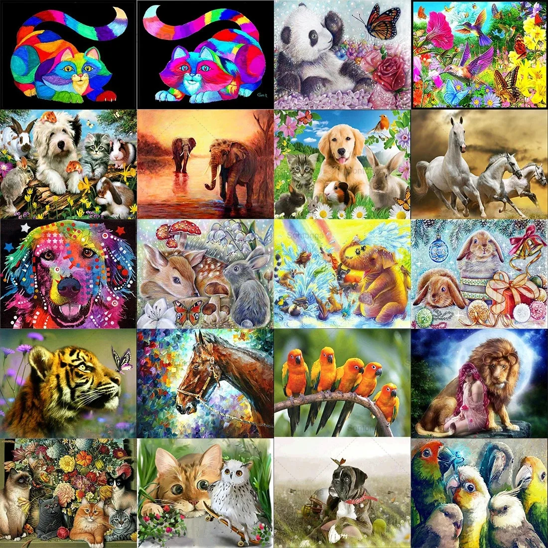 

Sontonga 5D Diy Diamond Painting Animal Character Mosaic Cross Stitch Mosaic Home Decor Wall Sticker
