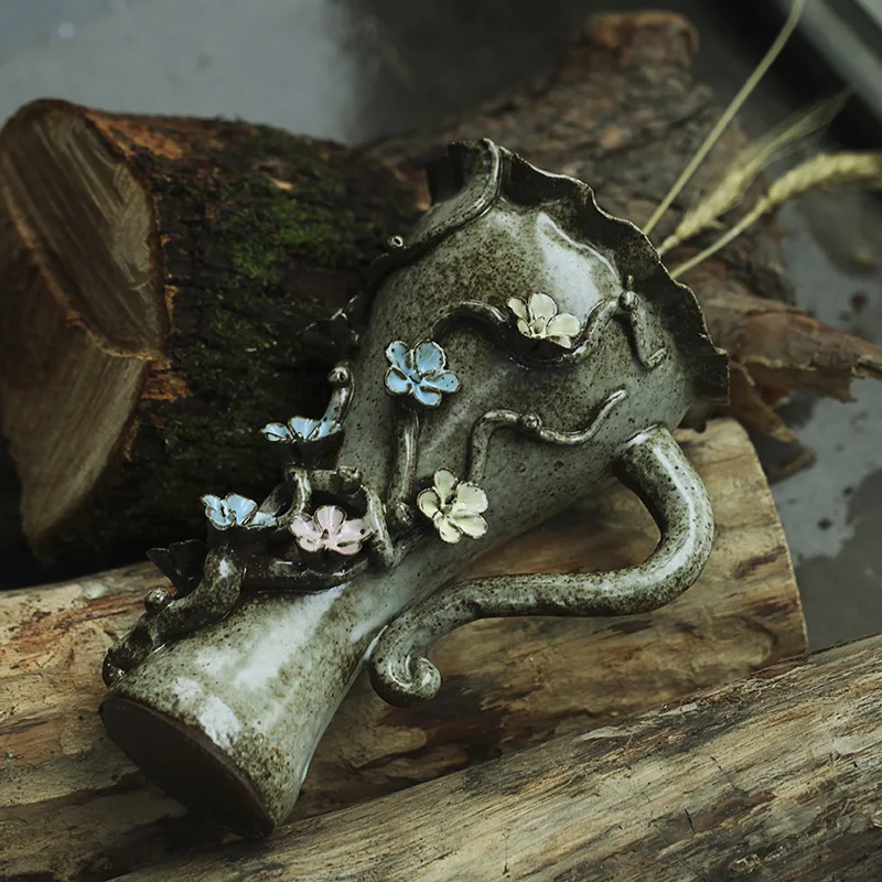 Керамическая ваза Цзиндэчжэнь в винтажном китайском стиле для цветов чистый