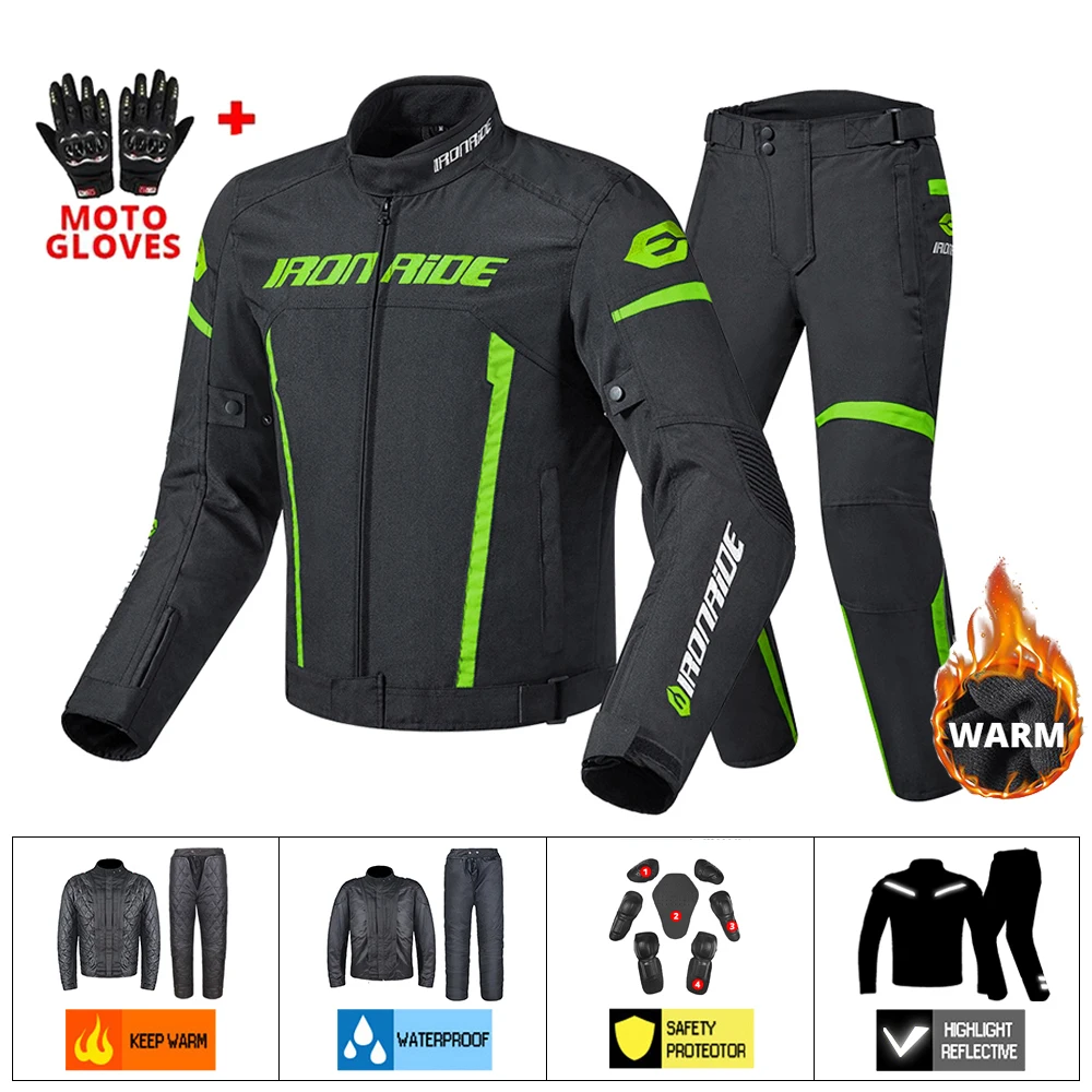 Jacket Motorcycle Suit Cold-proof Waterproof Winter Men Motorbike Riding Jacket Protective Gear Armor Clothing Chaqueta Moto