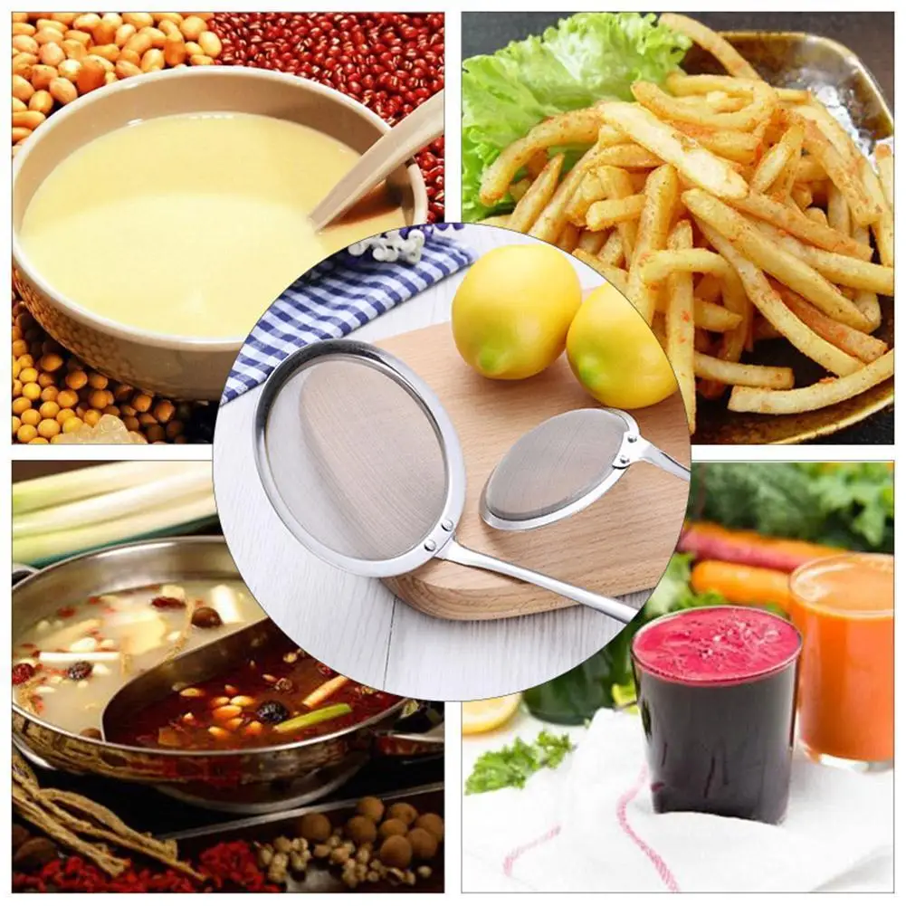 

1Pc Mesh Fine Mesh Wire Oil Strainer Colander Spoon Colander Sifter Strainer Kitchen Cooking Tool For Fryer Flour Sieve U9E2