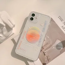 Retro Moon track sunset art transparent Japanese Phone Case For iPhone 13 11 12 Pro Max Xr Xs Max 7 8 Plus 7Plus case Cute Cover