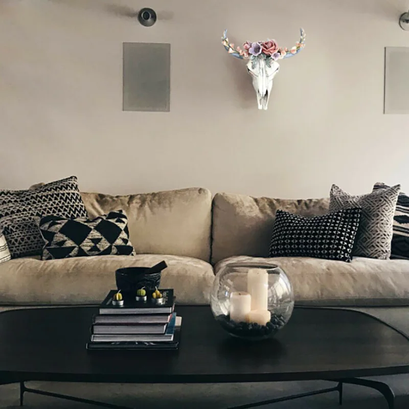 Настенное украшение в виде головы коровы Longhorn из смолы 3D фигурки животных