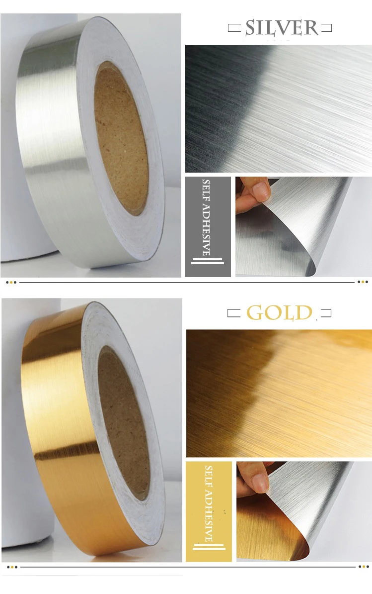 

Home Decoration Seam Tape Gold Silver Waterproof Gap Sealing DIY Decorative Strip Sticker for Room Wall Floor Seam Decor Tapes