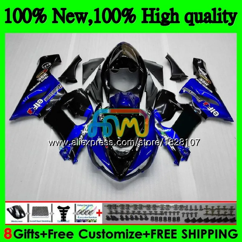 

Body kit For KAWASAKI ZX Hot Blue black 6R 600CC 6 R ZX636 ZX-636 600 CC ZX-6R 11BS.4 ZX600 ZX 636 ZX6R 05 06 2005 2006 Fairings