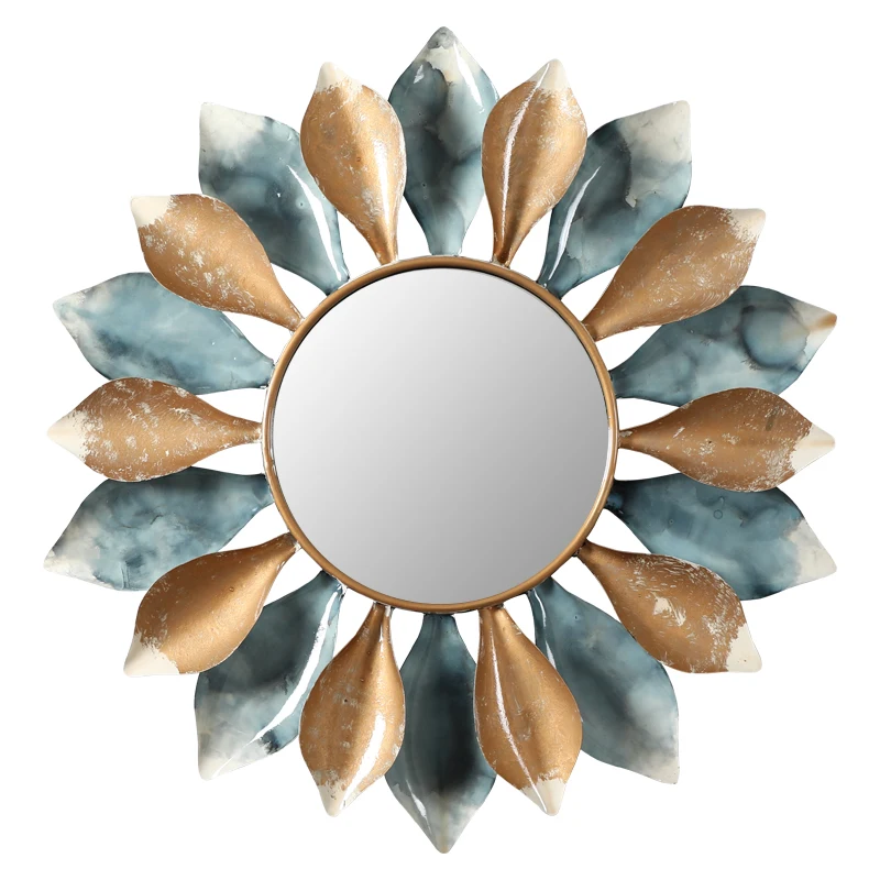 Европейский кованый железный настенный подвесной декоративный зеркальный