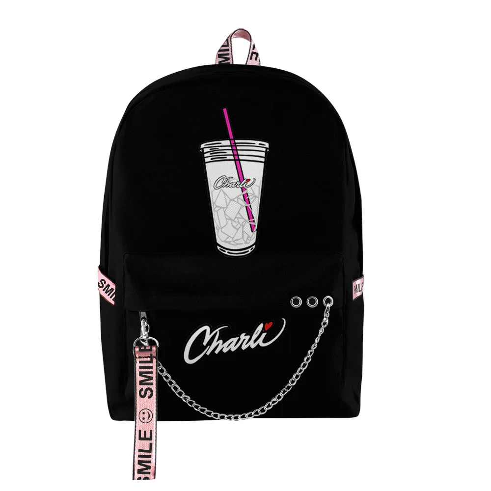 

Hot student schoolbags Charli Damelio-Candy Color 3D Backpack for Boys Girls Amelio Charli 3D Backpack Kpop Keychain Accessories