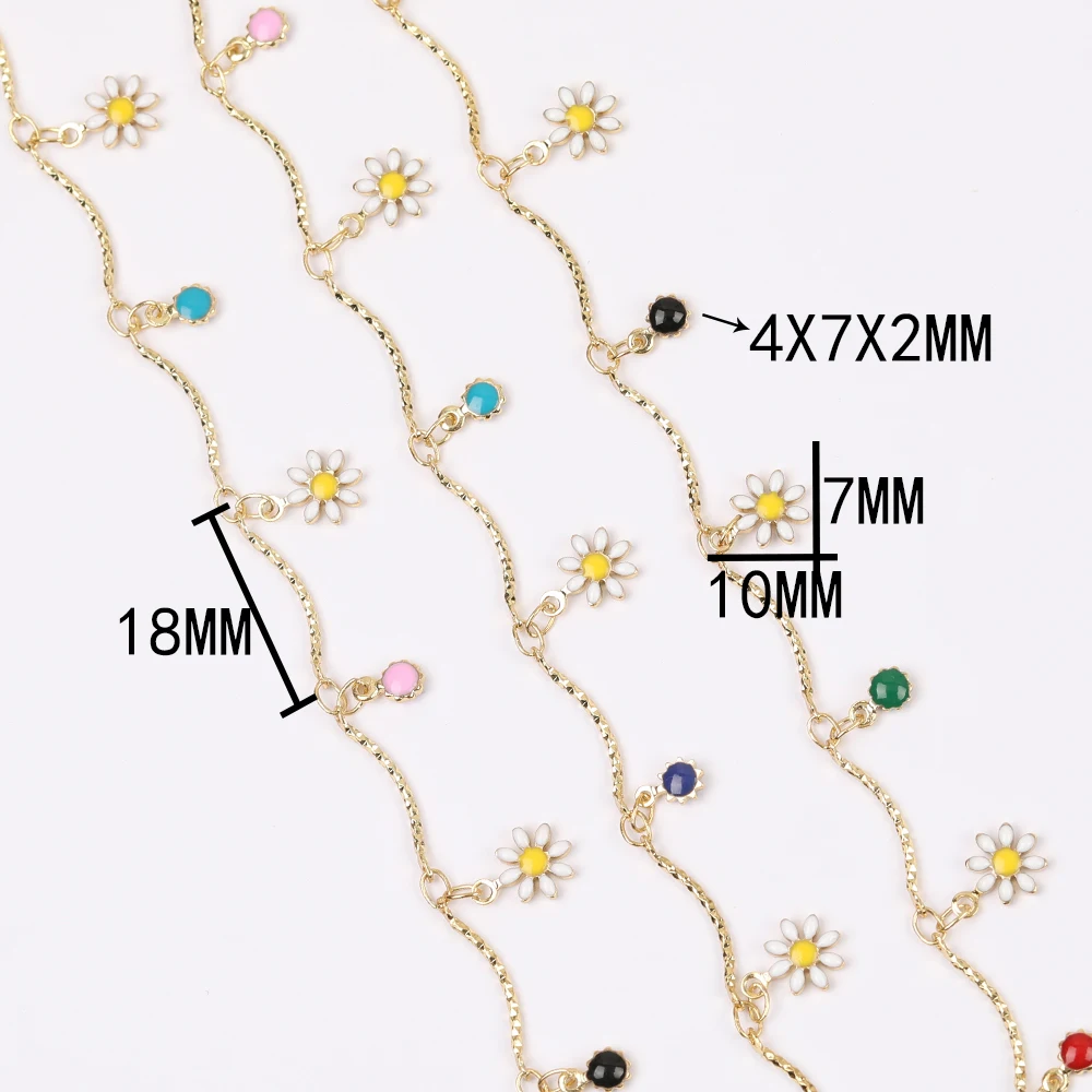 

HAOSAW 1M/Lot Copper Chain/Flower Shape/Hand Made/Oil Drop/DIY Bracelets Making/Necklace Accessories/Jewelry Findings Components