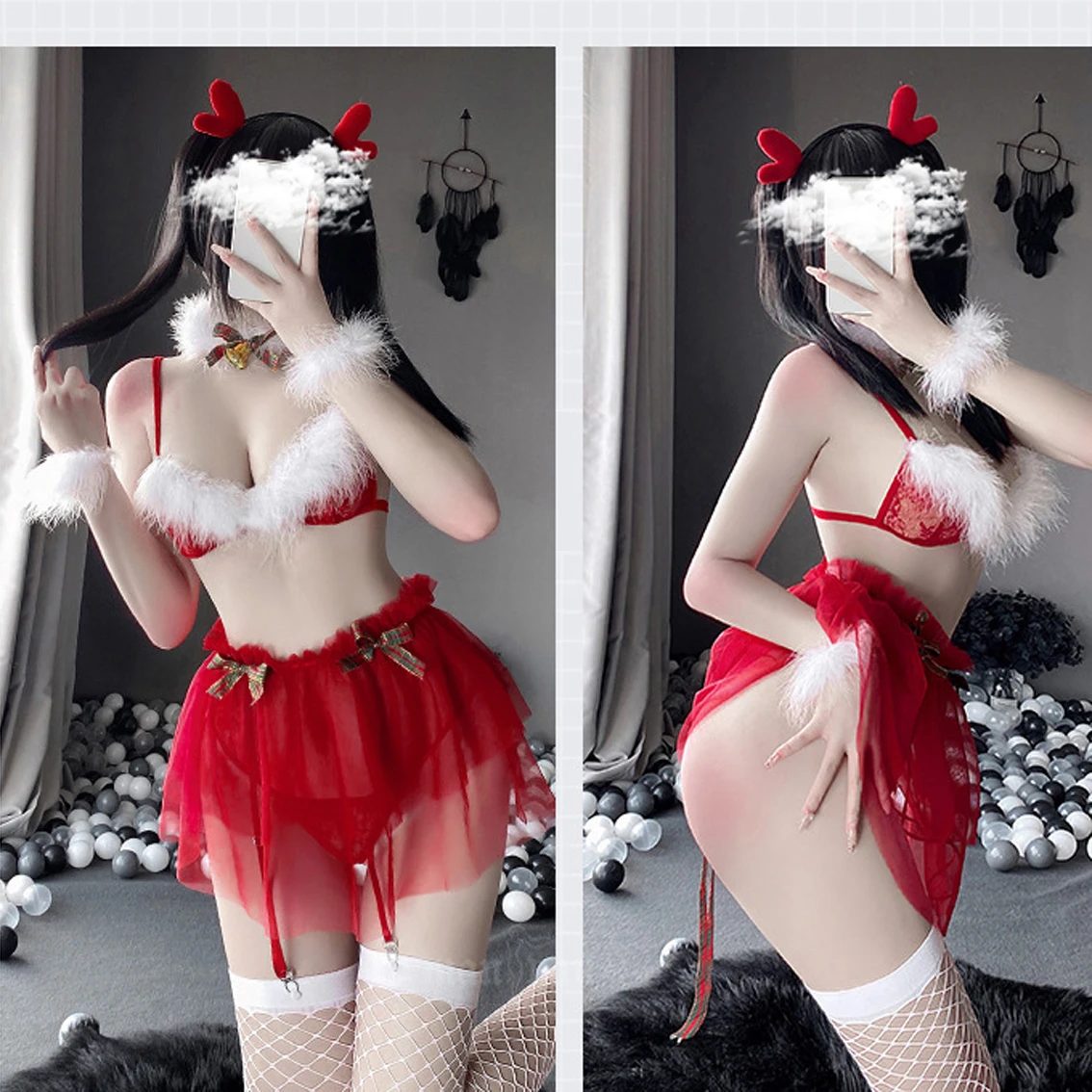 Women Erotic Lingeries Set Christmas Xmas Party Mrs Santa Claus Cosplay Cos...